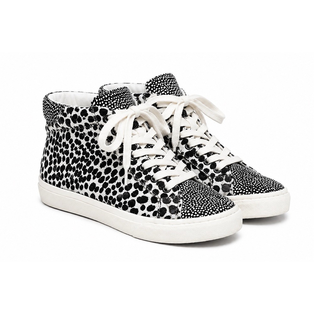 Madewell Sidewalk Calf Hair Sneakers‎ Black White Mixed Animal Print  6. 5 MA524